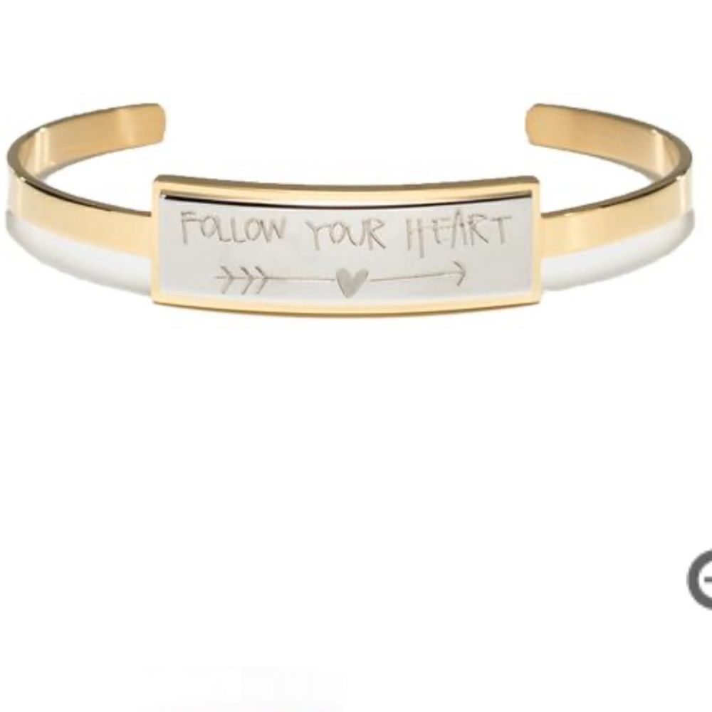 FOLLOW YOUR Heart - Silver Face Plate Gold Band!